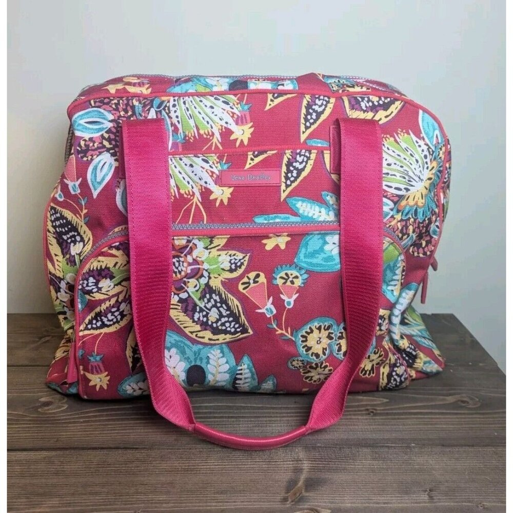 Vera Bradley Lighten Up Go Anywhere Carry-On Travel Bag Rumba Red Weekender